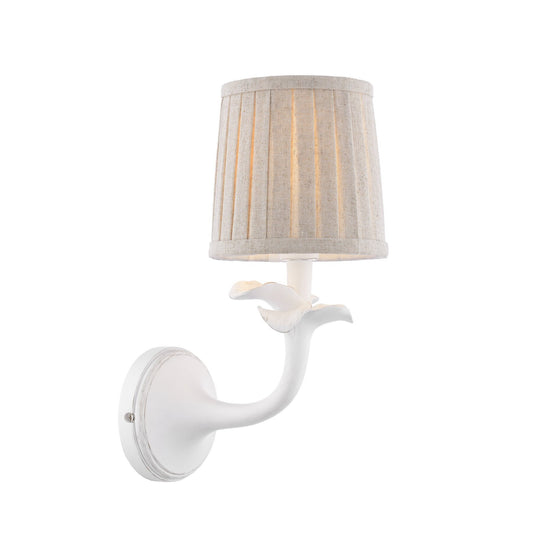 Laura Ashley Eleni Matt White Wall Light With Shade