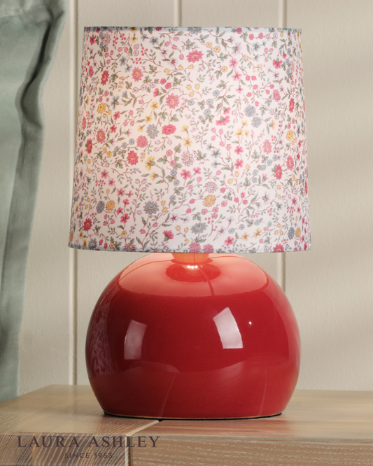 Laura Ashley Knowlton Pink Crackle Glaze Table Lamp With Shade
