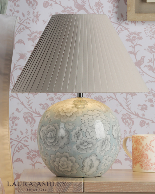 Laura Ashley Montford Blue Ceramic Table Lamp With Shade