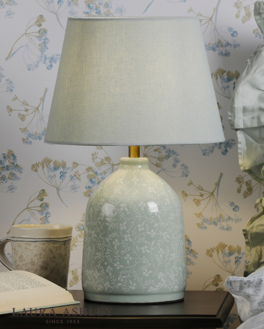 Laura Ashley Campion Blue Ceramic Table Lamp With Shade