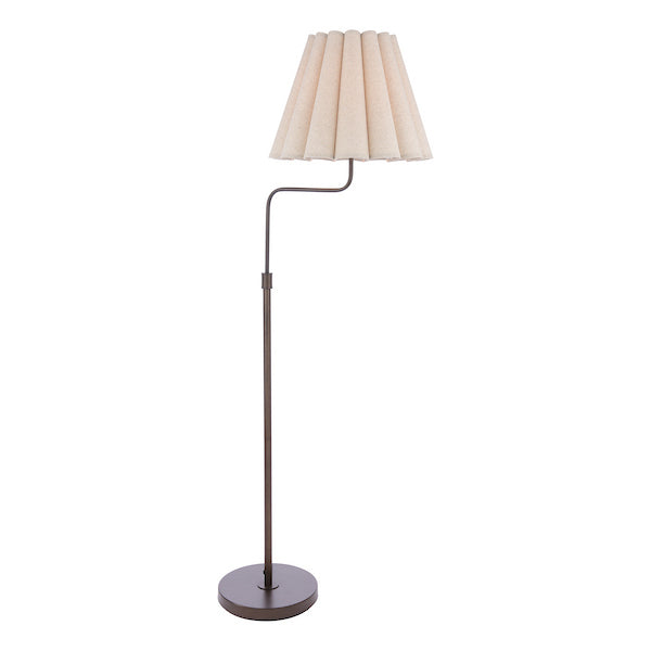 Laura Ashley Holwell Antique Bronze Floor Lamp With Natural Shade