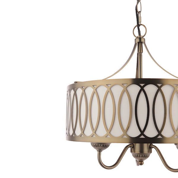 Laura Ashley Allerford 3 Light Satin Bronze & Taupe Pendant
