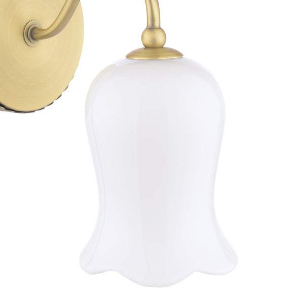 Laura Ashley Lidsell Matt Antique Brass & Opal Glass Wall Light