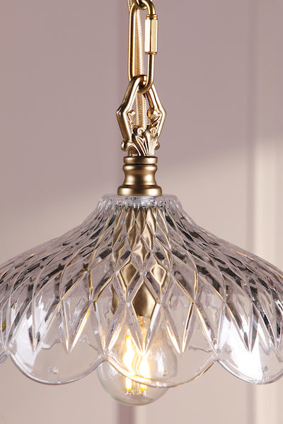 Laura Ashley Eversden Antique Brass & Crystal Pendant