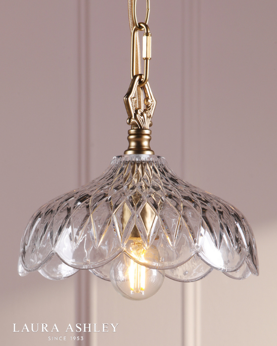 Laura Ashley Eversden Antique Brass & Crystal Pendant