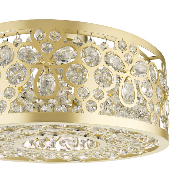 Laura Ashley Tilbrook 4 Light Matt Champagne & Crystal Flush