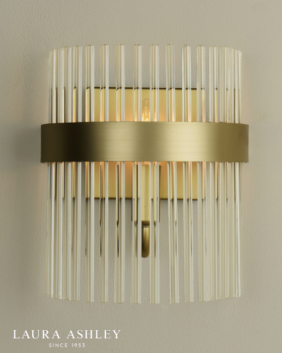 Laura Ashley Alexa Glass & Matt Antique Brass Wall Light