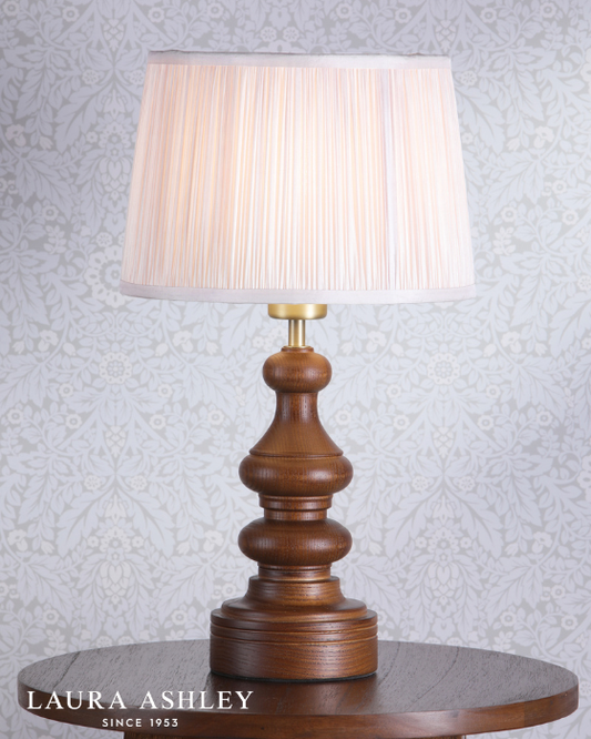 Laura Ashley Millbrook Dark Wood & Industrial Brass Table Lamp (Base Only)