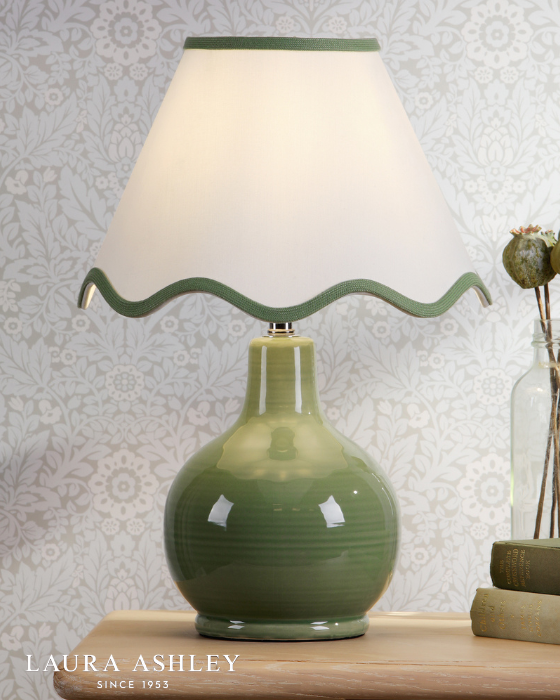 Laura Ashley Bramhope Green Table Lamp With Shade