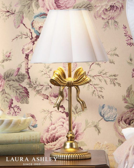 Laura Ashley Larkfield Antique Gold Table Lamp With Shade