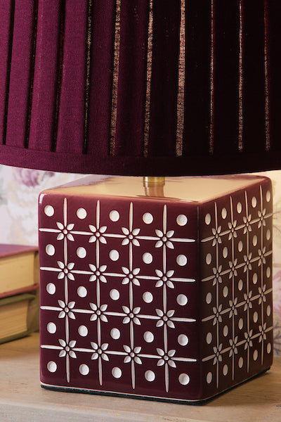 Laura Ashley Claudina Purple Table Lamp With Shade