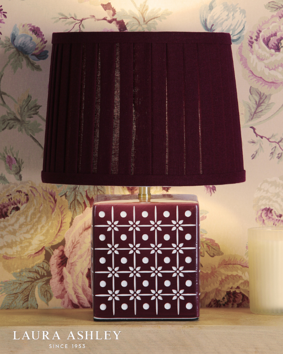 Laura Ashley Claudina Purple Table Lamp With Shade