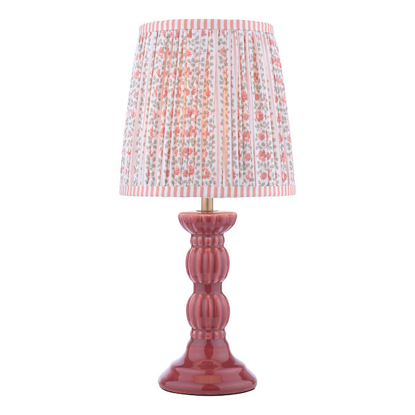 Laura Ashley Kelbrook Red & Matt Antique Brass Table Lamp With Shade