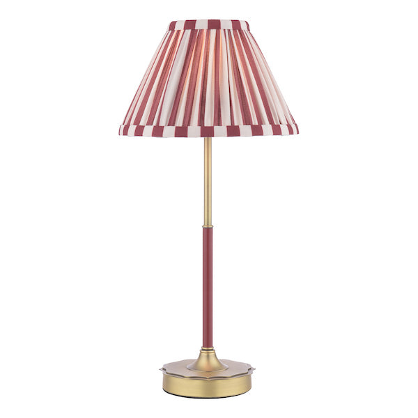 Laura Ashley Denwick Matt Antique Brass Table Lamp With Satin Red Shade
