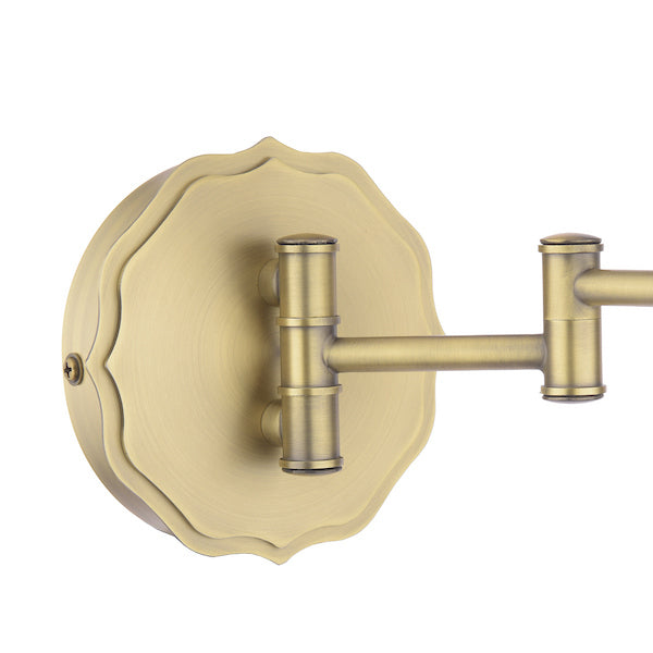 Laura Ashley Denwick Matt Antique Brass Wall Light With Green Shade