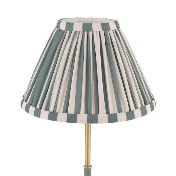 Laura Ashley Denwick Matt Antique Brass Table Lamp with Satin Green Shade