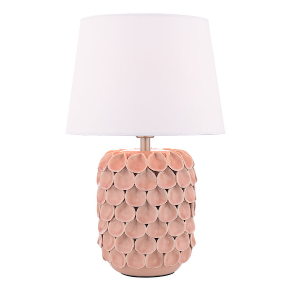 Laura Ashley Marwick Pink & Brushed Silver Table Lamp With Shade