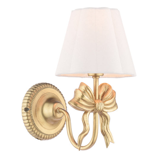 Laura Ashley Larkfield Antique Gold Wall Light With Shade