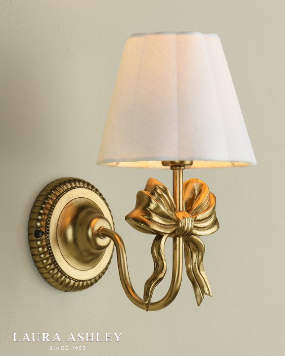 Laura Ashley Larkfield Antique Gold Wall Light With Shade