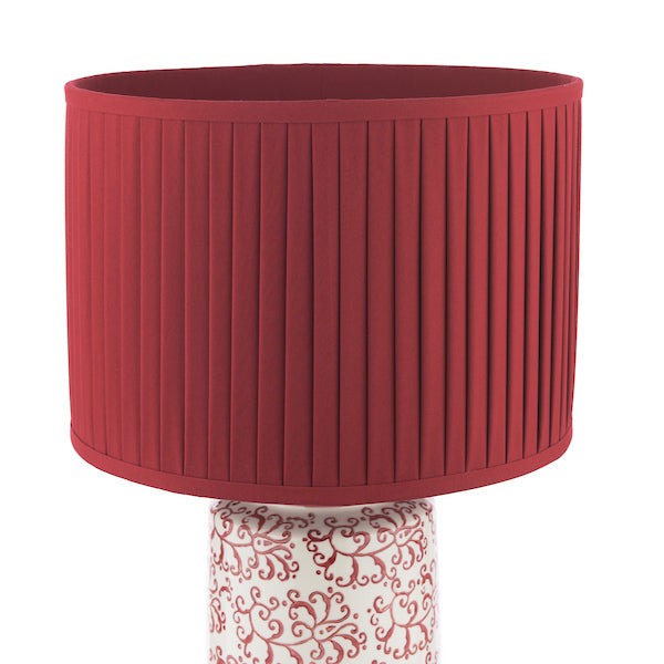 Laura Ashley Knipton Red Ceramic & Antique Brass Table LampWith Shade