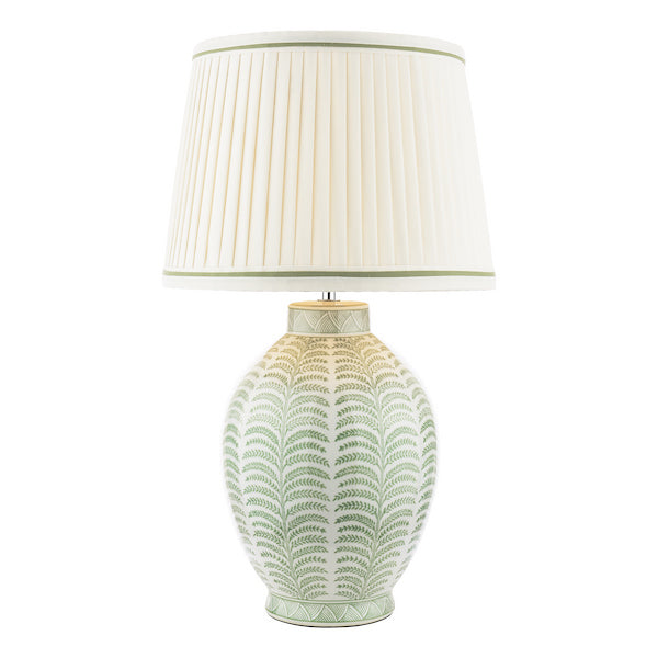 Laura Ashley Stannard Green Ceramic & Polished Chrome Table Lamp With Shade