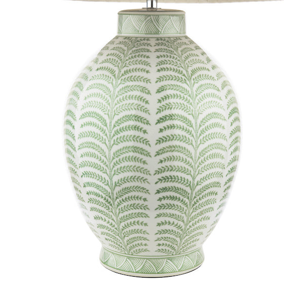 Laura Ashley Stannard Green Ceramic & Polished Chrome Table Lamp With Shade