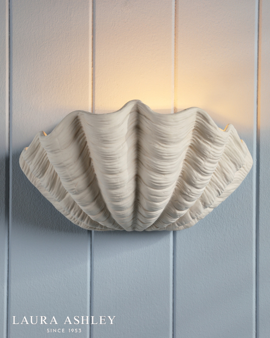 Laura Ashley Shell White Ceramic Wall Light