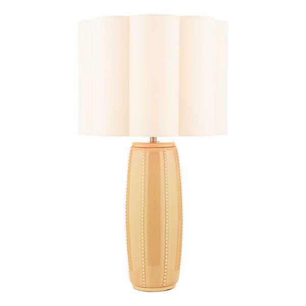 Laura Ashley Littleton Yellow Ceramic & Antique Brass Table Lamp With Shade