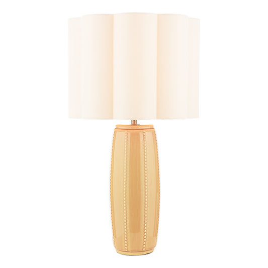 Laura Ashley Littleton Yellow Ceramic & Antique Brass Table Lamp With Shade