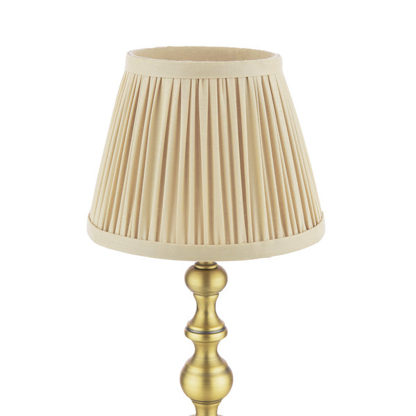 Laura Ashley Ezra Matt Antique Brass Table Lamp With Shade (Twin Pack)