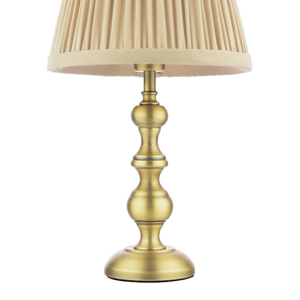 Laura Ashley Ezra Matt Antique Brass Table Lamp With Shade (Twin Pack)