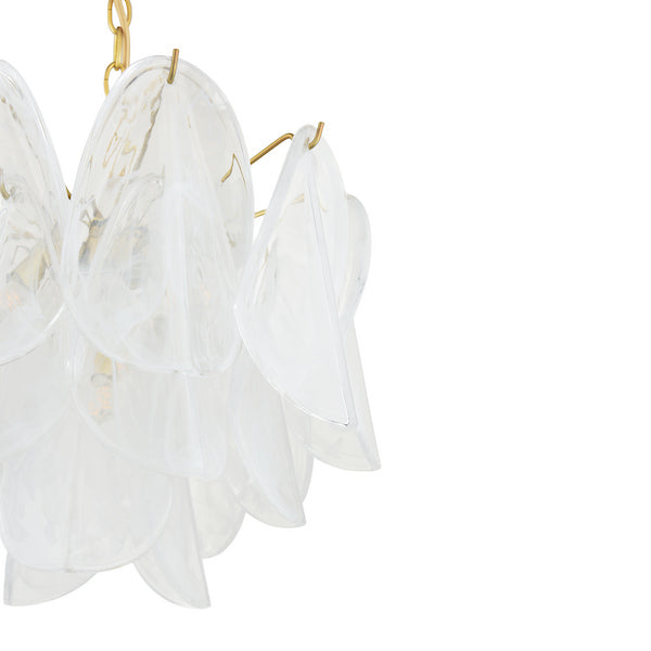 Laura Ashley Stannington 4 Light Matt Antique Brass & White Glass Pendant