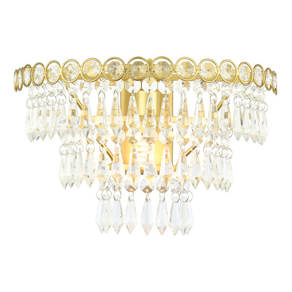 Laura Ashley Enid Faceted Glass & Matt Antique Brass Wall Light