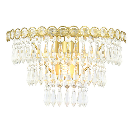 Laura Ashley Enid Faceted Glass & Matt Antique Brass Wall Light