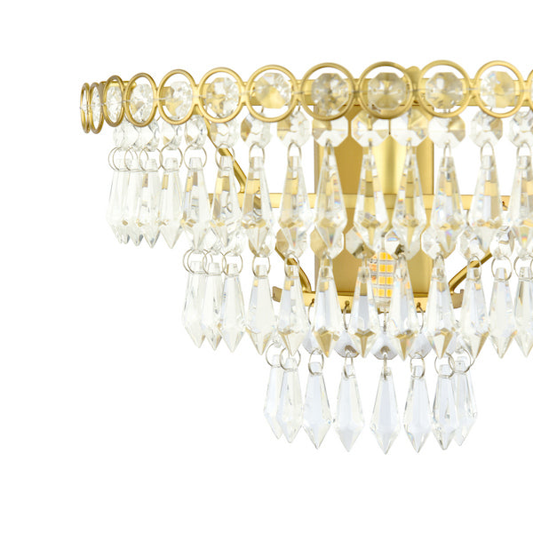 Laura Ashley Enid Faceted Glass & Matt Antique Brass Wall Light