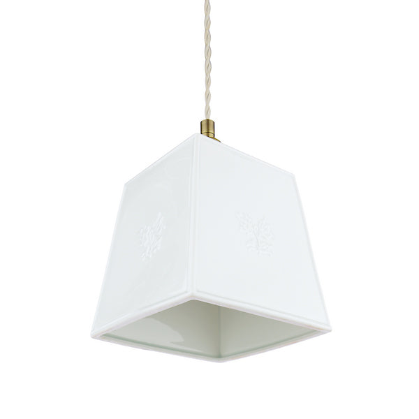 Laura Ashley Porcelain Cream & Antique Brass Pendant