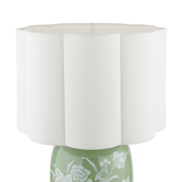 Laura Ashley Pashley Green Ceramic & Polished Chrome Table Lamp With Shade