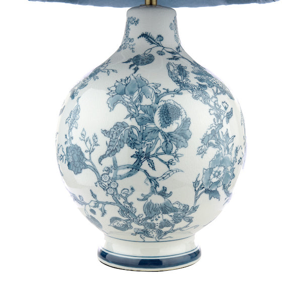 Laura Ashley Maltby Blue Ceramic & Antique Brass Table Lamp With Shade