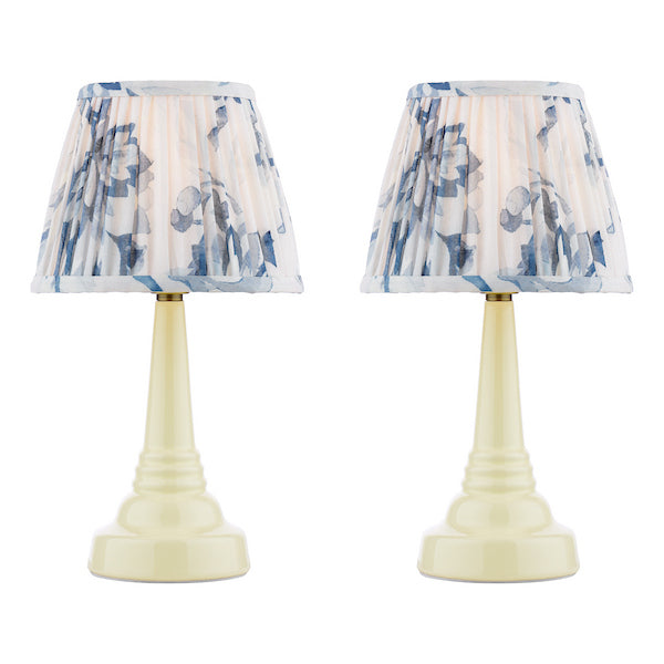 Laura Ashley Adwick Cream Ceramic Table Lamp With Shade (Twin Pack)