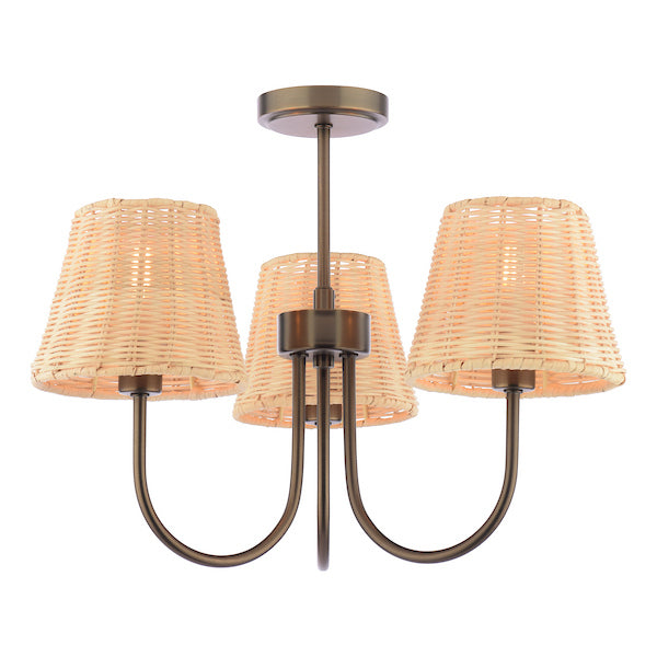Laura Ashley Hasfield 3 Light Satin Bronze Semi Flush