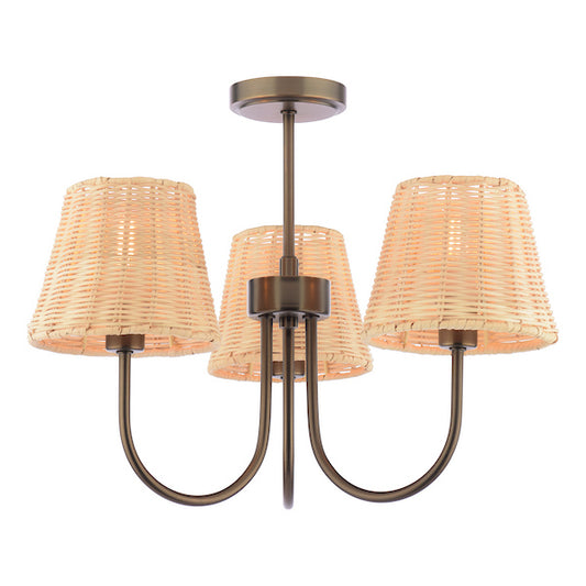 Laura Ashley Hasfield 3 Light Satin Bronze Semi Flush
