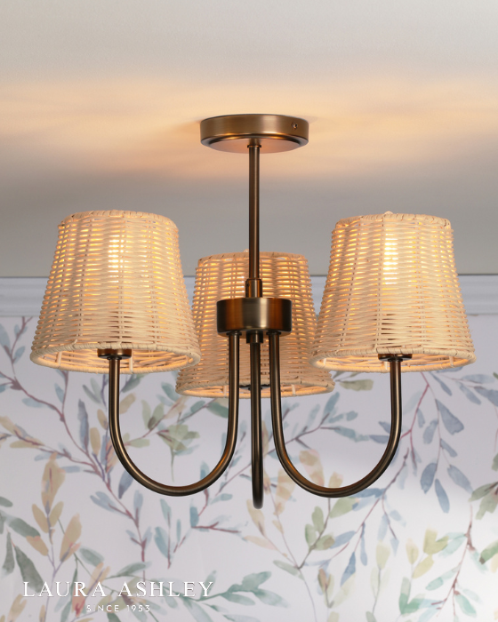 Laura Ashley Hasfield 3 Light Satin Bronze Semi Flush