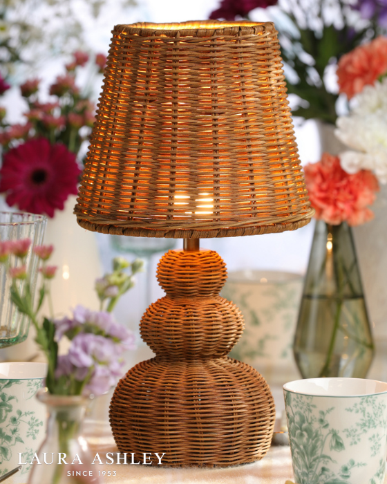 Laura Ashley Hasfield Rechargeable Rattan Table Lamp