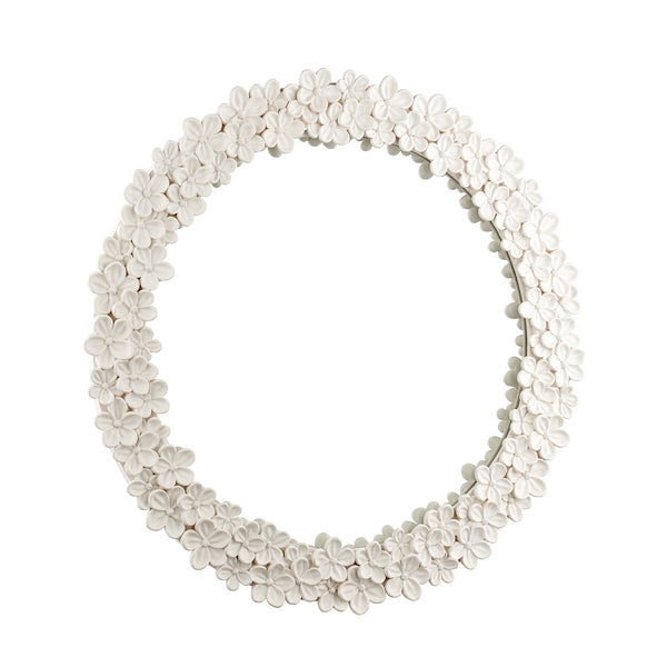 Laura Ashley Romsey Matt White 65cm Round Mirror