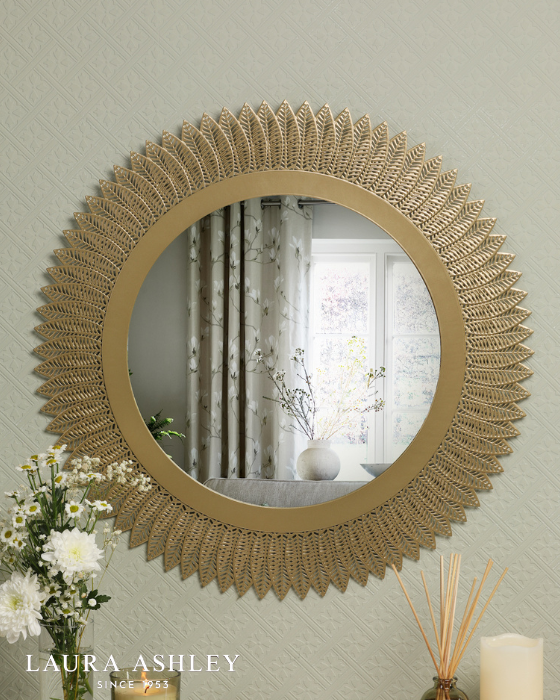 Laura Ashley Rushden Gold 60cm Round Mirror