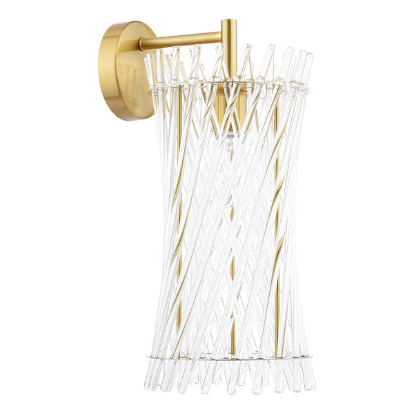 Dar Lighting Loire Natural Brass & Glass Wall Light