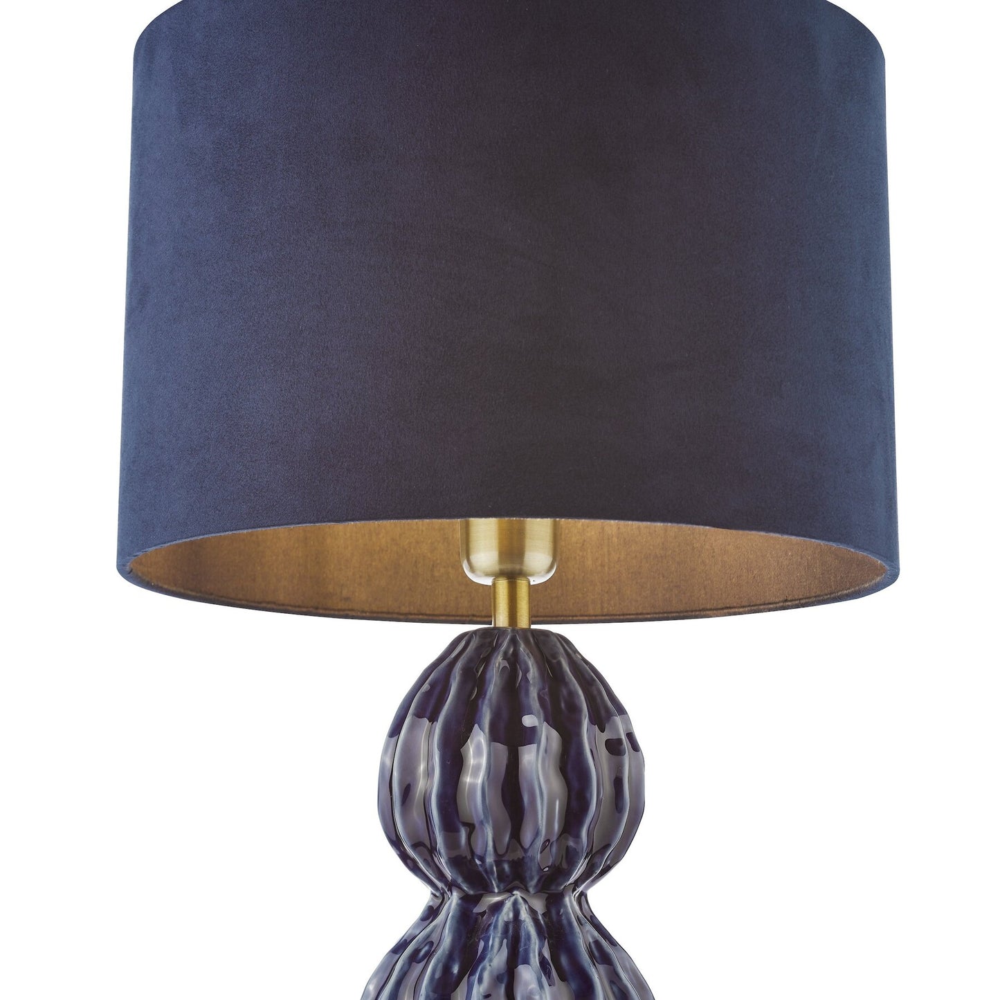 Dar Lighting Lorelai Ceramic Blue Table Lamp With Shade