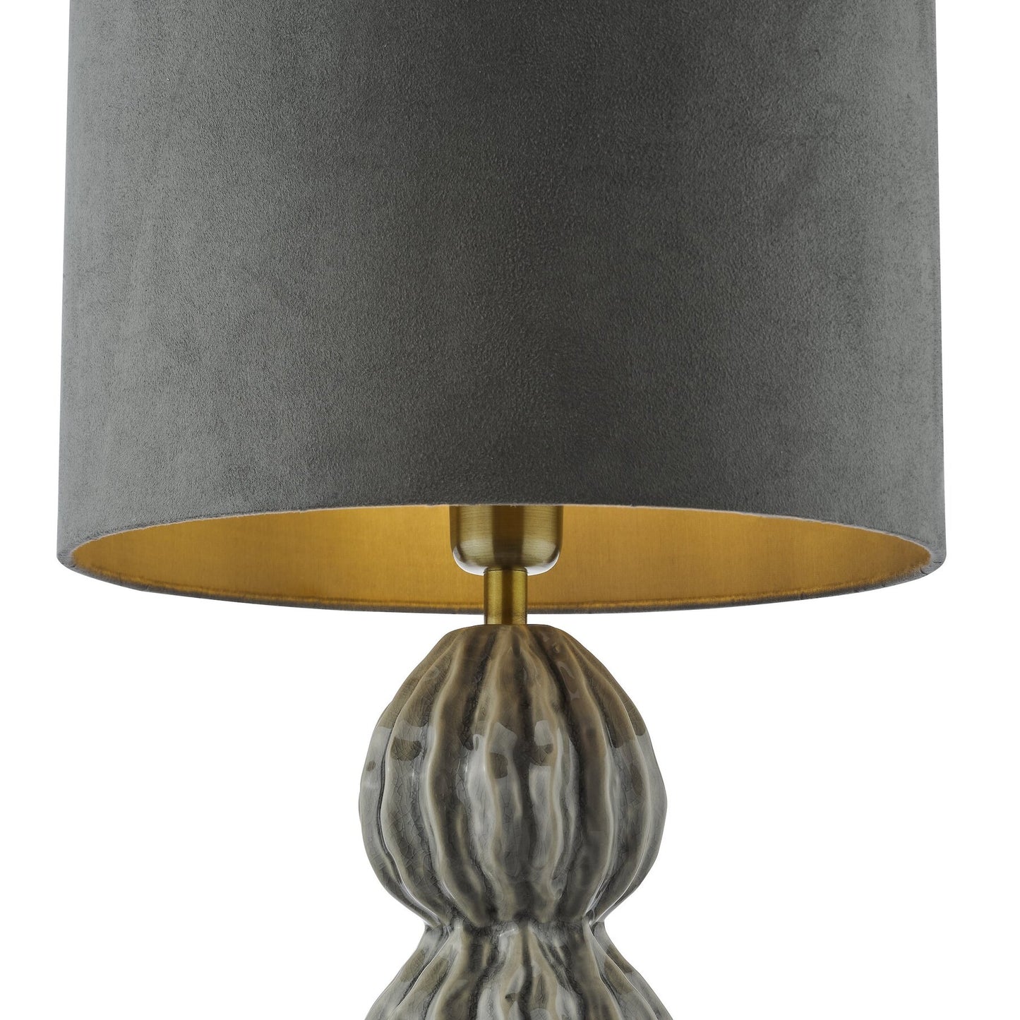 Dar Lighting Lorelai Ceramic Grey Table Lamp With Shade