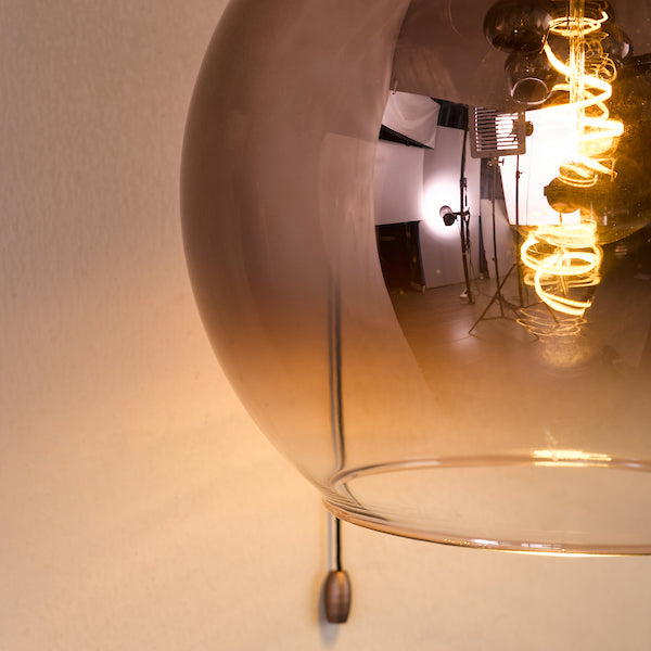 Dar Lighting Lycia Satin Bronze & Bronze Ombre Glass Wall Light