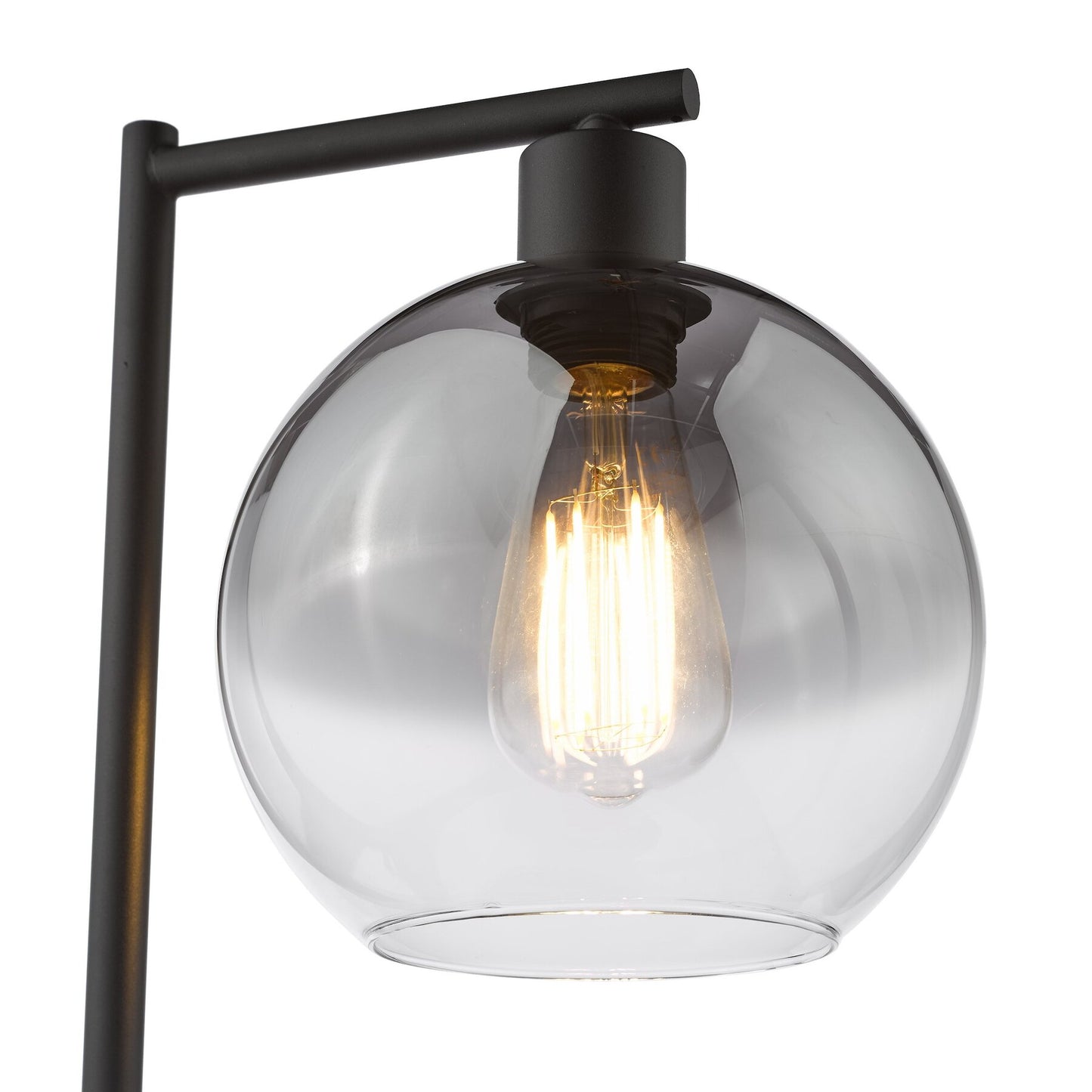 Dar Lighting Lycia Matt Black & Smoked Ombre Glass Table Lamp